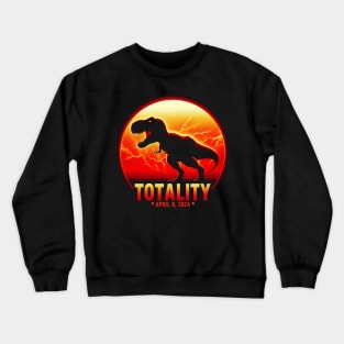 Dinosaur T-Rex Totality April 8 2024 Total Solar Eclipse Crewneck Sweatshirt